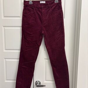 LOFT Deep Red Corduroy Trousers